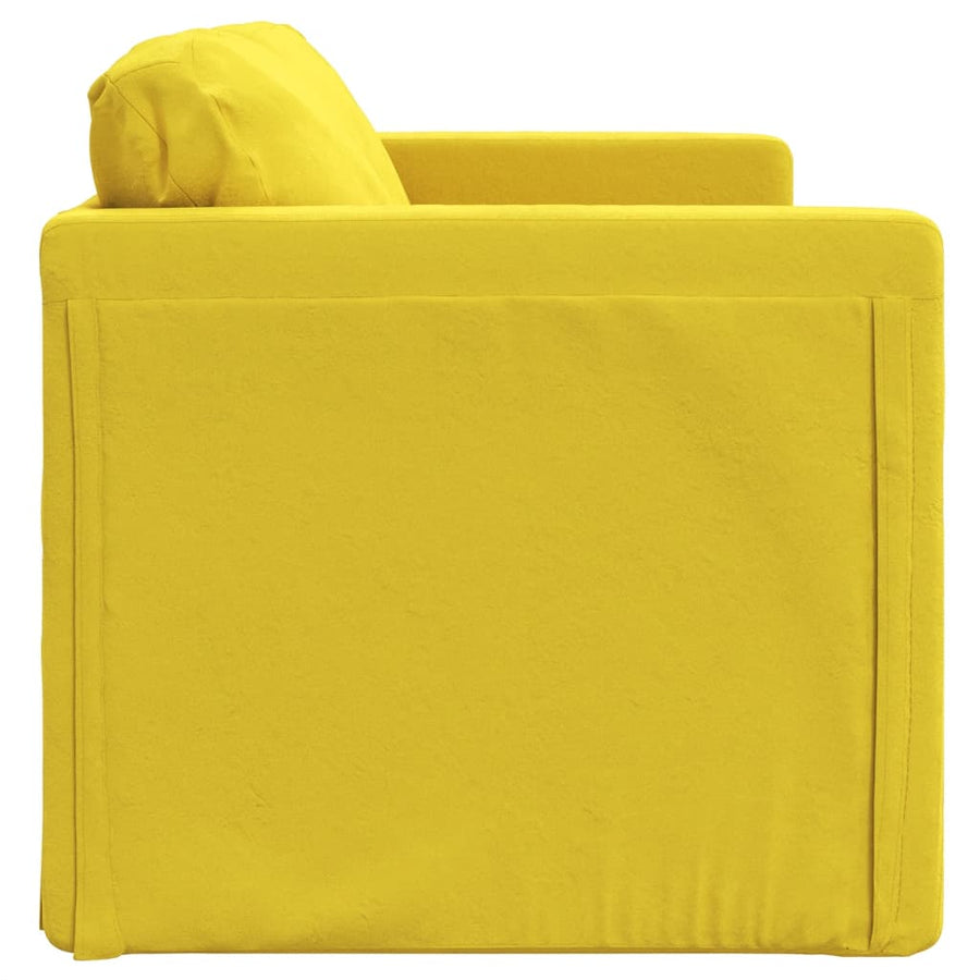Slaapbank Vloermodel 2-In-1 122X204X55 Cm Fluweel Donkergeel