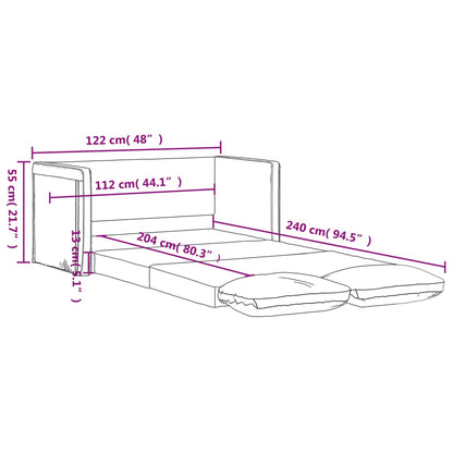 Slaapbank Vloermodel 2-In-1 122X204X55 Cm Fluweel Donkergeel
