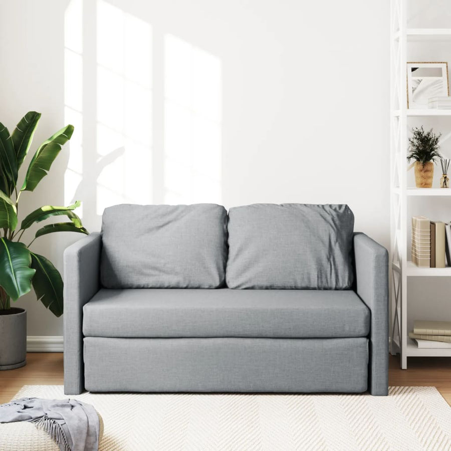 Slaapbank Vloermodel 2-In-1 112X174X55 Cm Stof Lichtgrijs