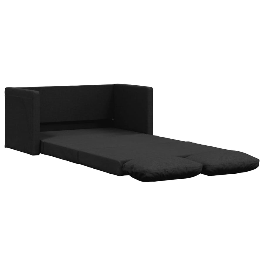 Slaapbank vloermodel 2-in-1 112x174x55 cm stof zwart Zwart