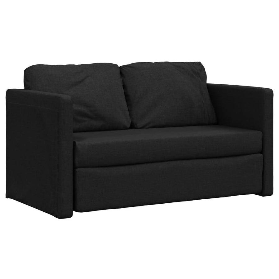 Slaapbank vloermodel 2-in-1 112x174x55 cm stof zwart Zwart