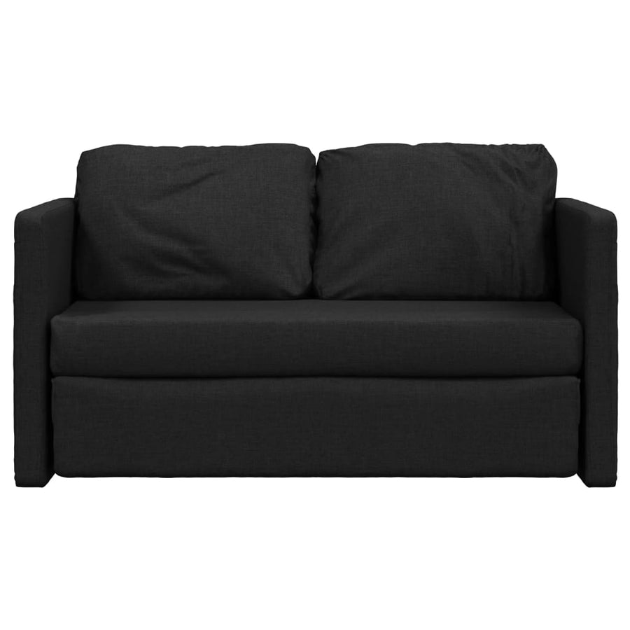 Slaapbank vloermodel 2-in-1 112x174x55 cm stof zwart Zwart
