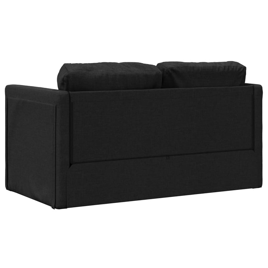 Slaapbank vloermodel 2-in-1 112x174x55 cm stof zwart Zwart