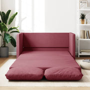Slaapbank vloerbed 112x174x55 cm stof wijnrood