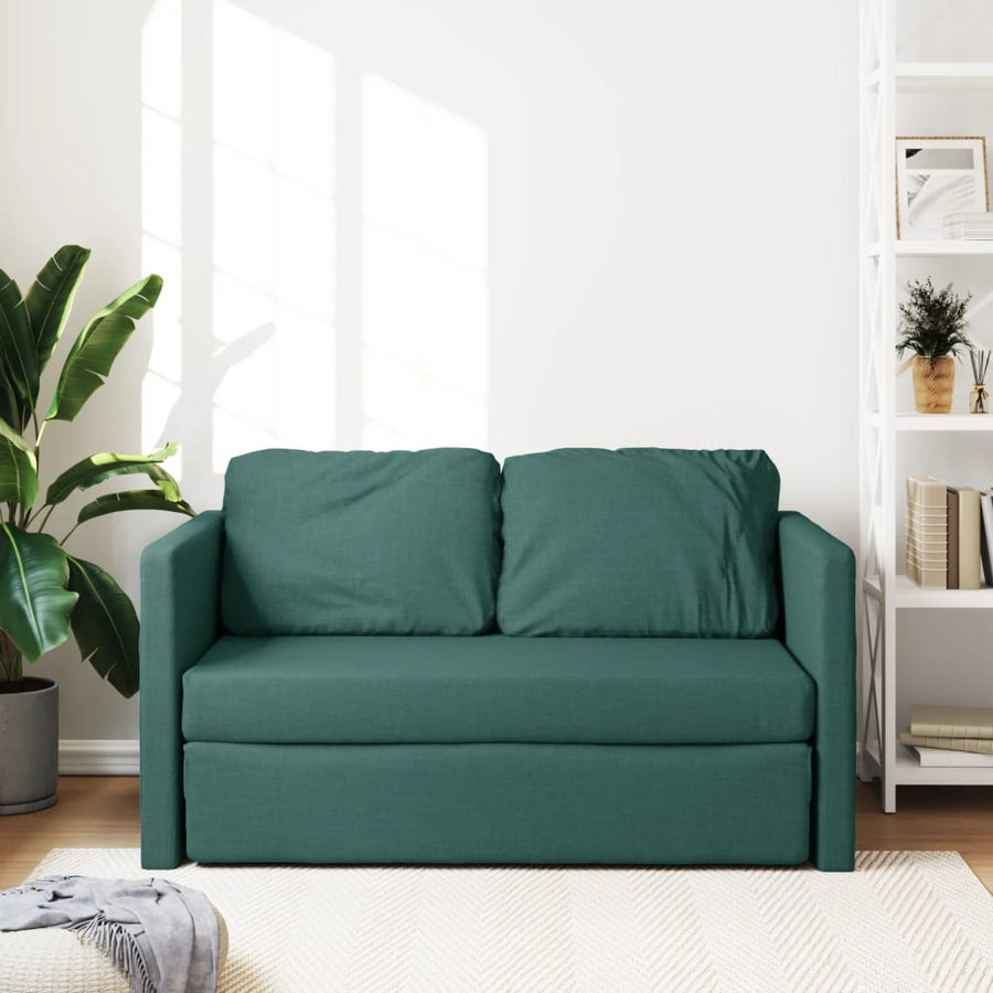Slaapbank Vloermodel 2-In-1 112X174X55 Cm Stof Donkergroen