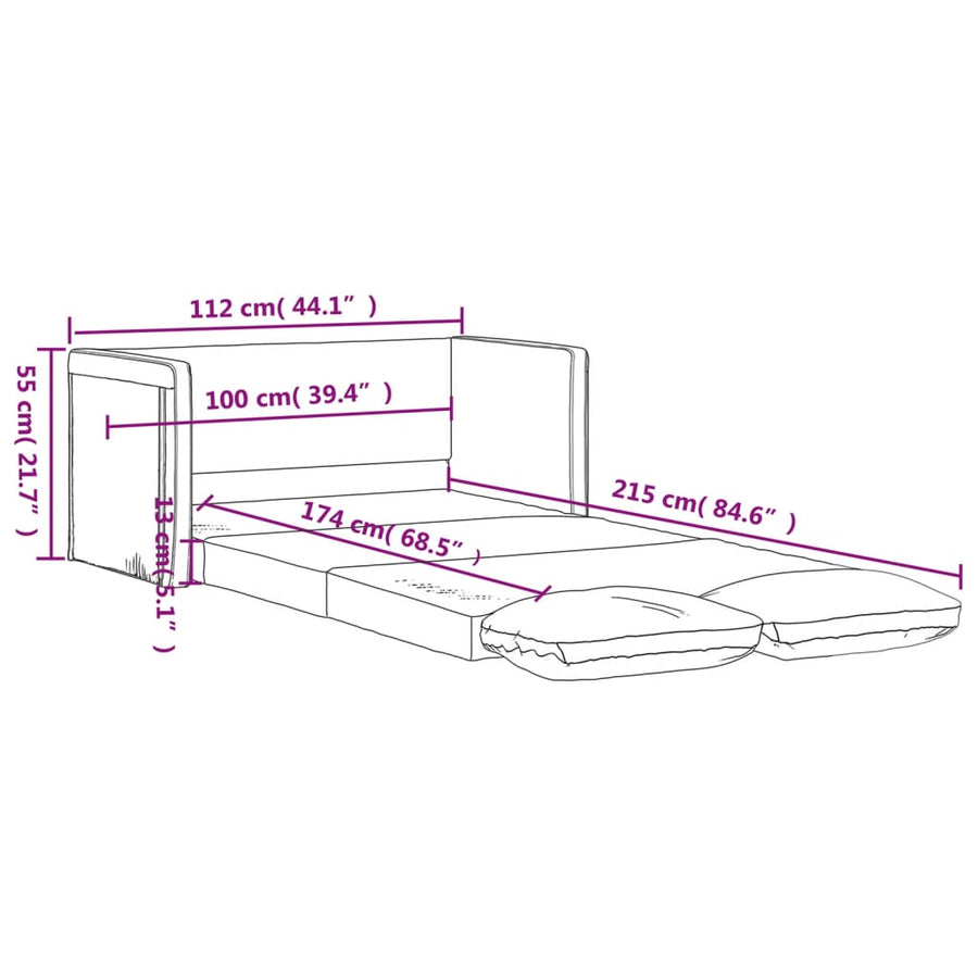 Slaapbank Vloermodel 2-In-1 112X174X55 Cm Stof Donkergroen