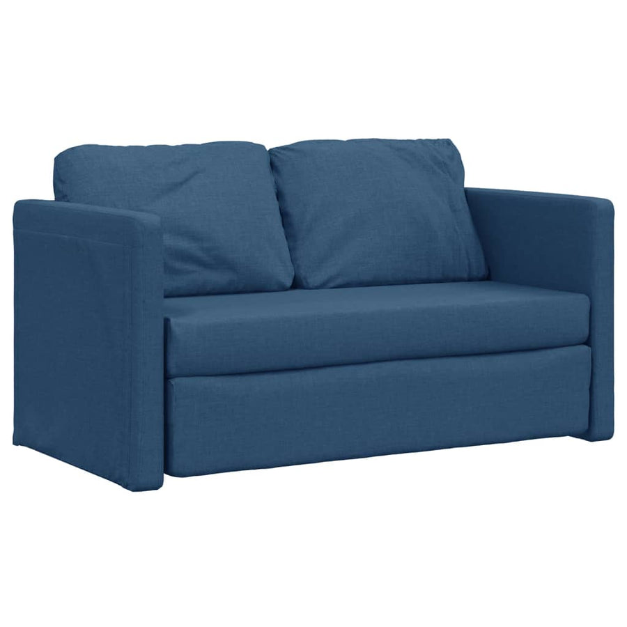Slaapbank Vloermodel 2-In-1 112X174X55 Cm Stof Blauw