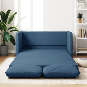 Slaapbank vloerbed 112x174x55 cm stof blauw