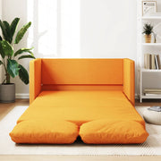 Slaapbank vloermodel 112x174x55 cm stof donkergeel