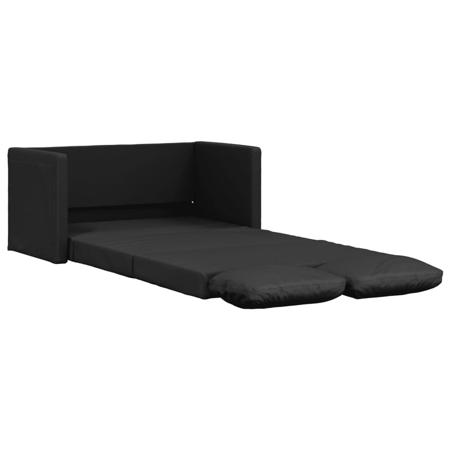 Slaapbank Vloermodel 2-In-1 112X174X55 Cm Kunstleer Zwart