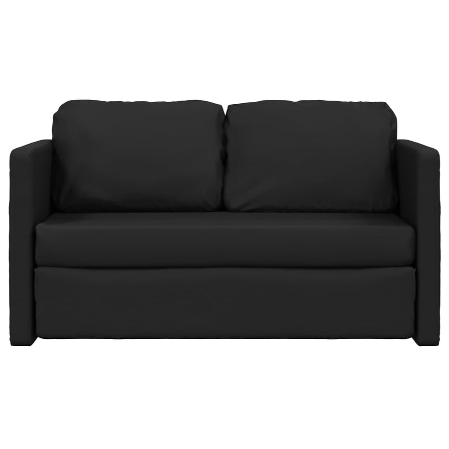 Slaapbank Vloermodel 2-In-1 112X174X55 Cm Kunstleer Zwart