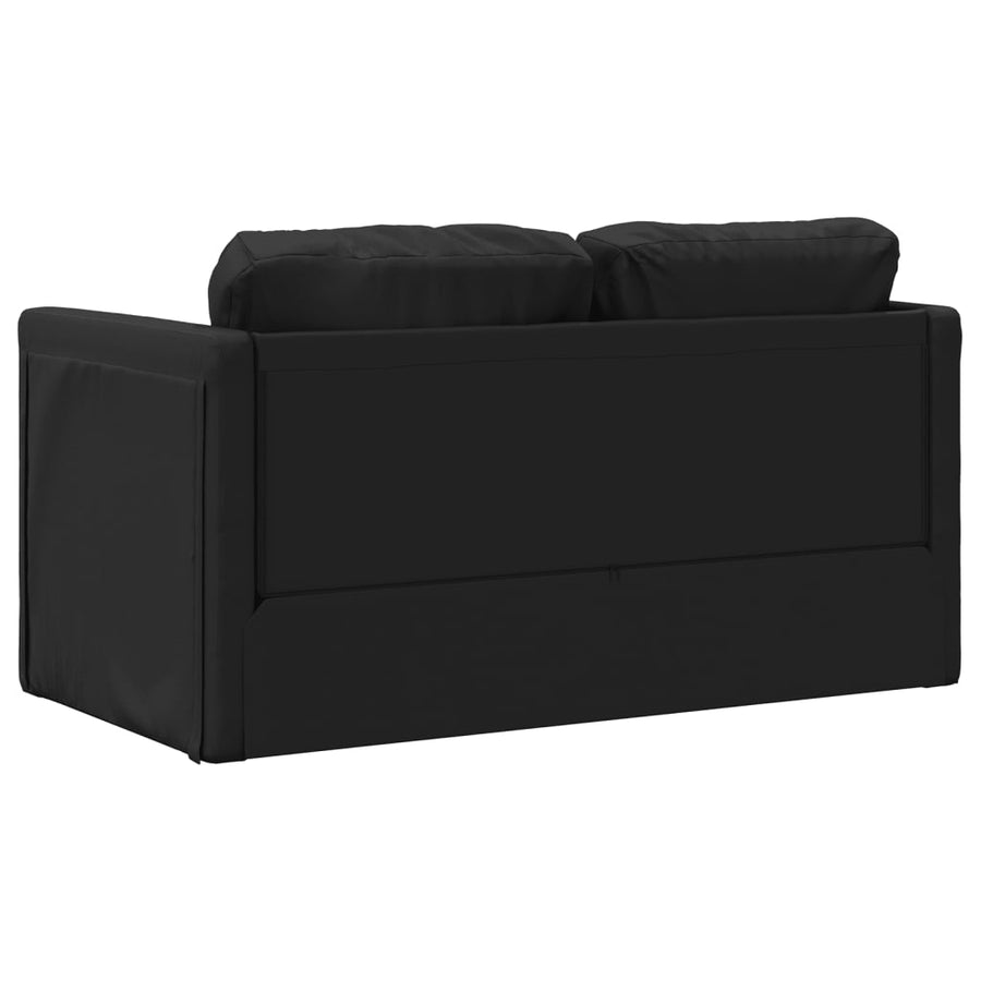 Slaapbank Vloermodel 2-In-1 112X174X55 Cm Kunstleer Zwart