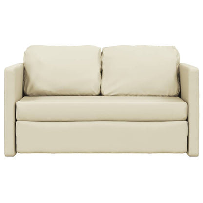 Slaapbank Vloermodel 2-In-1 112X174X55 Cm Kunstleer Crèmekleur