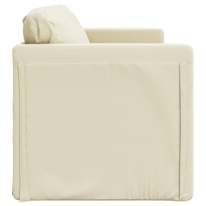 Slaapbank Vloermodel 2-In-1 112X174X55 Cm Kunstleer Crèmekleur