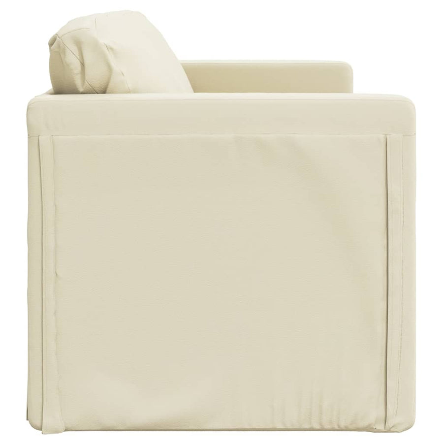 Slaapbank Vloermodel 2-In-1 112X174X55 Cm Kunstleer Crèmekleur