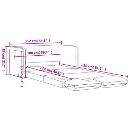 Slaapbank Vloermodel 2-In-1 112X174X55 Cm Kunstleer Crèmekleur