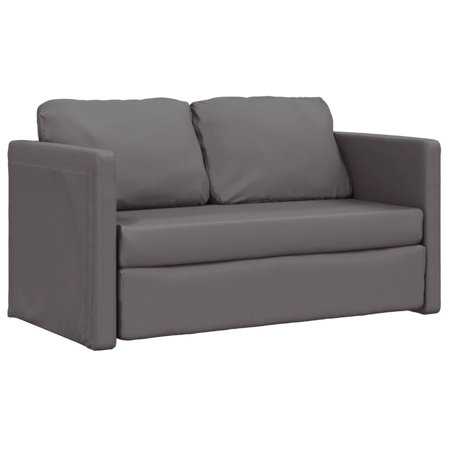 Slaapbank Vloermodel 2-In-1 112X174X55 Cm Kunstleer Grijs