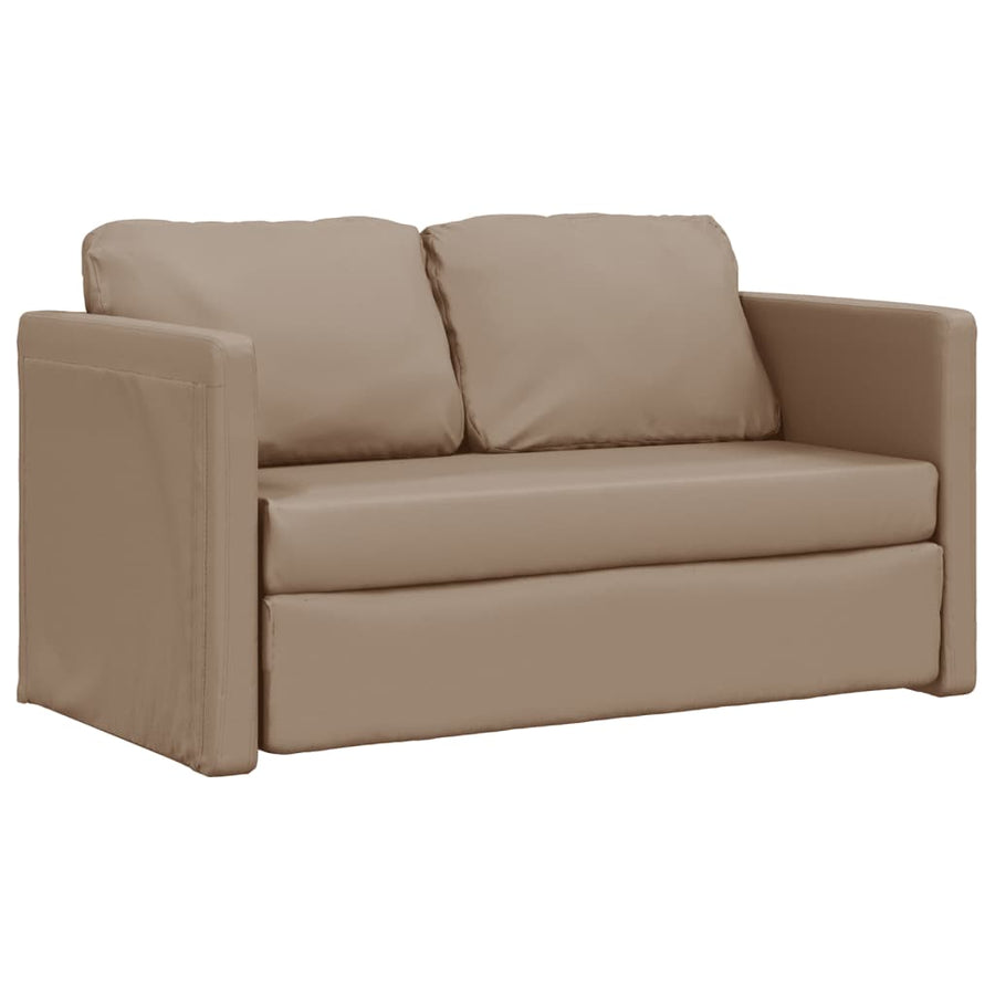 Slaapbank Vloermodel 2-In-1 112X174X55 Cm Kunstleer Cappuccino
