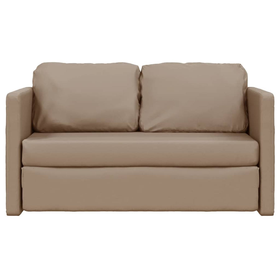 Slaapbank Vloermodel 2-In-1 112X174X55 Cm Kunstleer Cappuccino