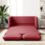Slaapbank vloermodel 112x174x55 cm kunstleer wijnrood