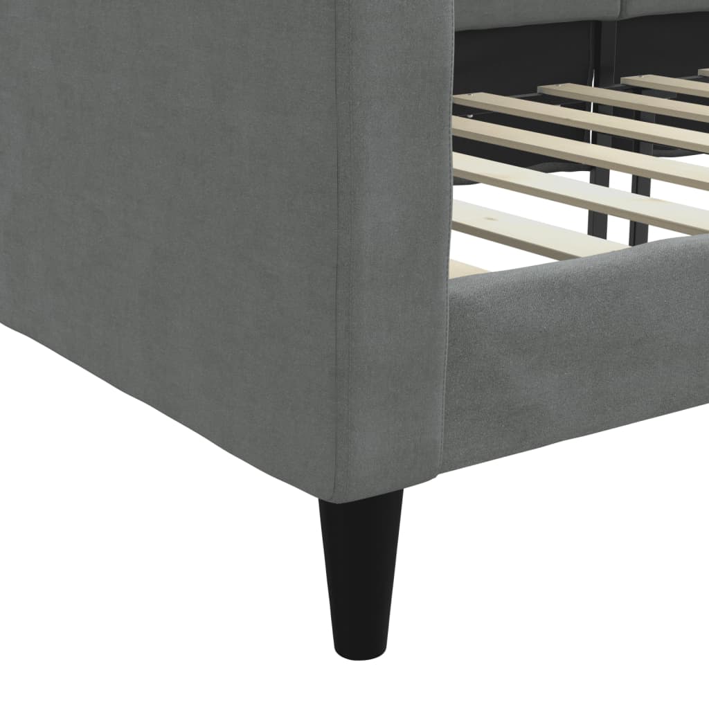 Slaapbank 80x200 cm stof donkergrijs 80 x 200 cm Donkergrijs zonder matras