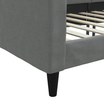 Slaapbank 80x200 cm stof donkergrijs 80 x 200 cm Donkergrijs zonder matras