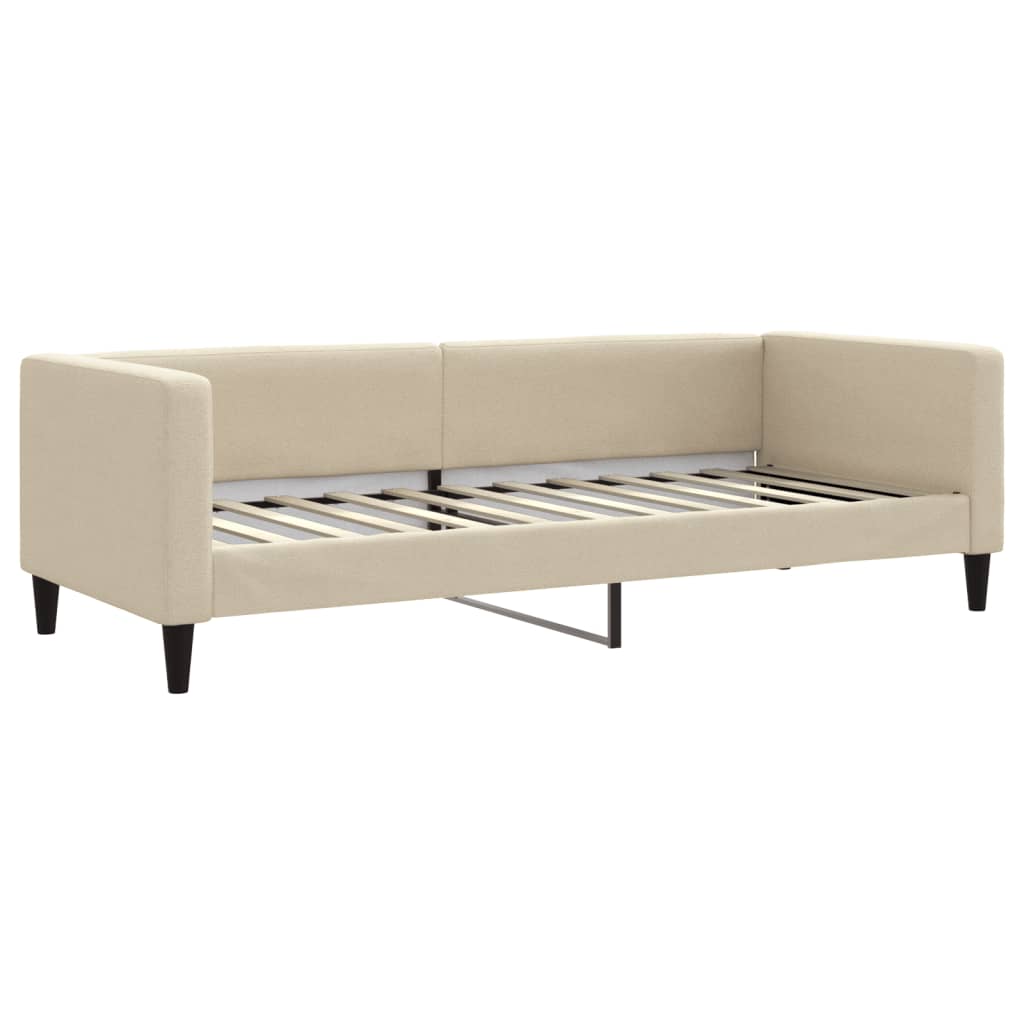 Slaapbank 80x200 cm stof crèmekleurig 80 x 200 cm Crème