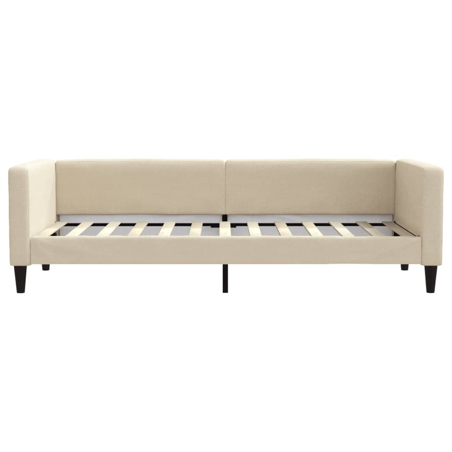 Slaapbank 80x200 cm stof crèmekleurig 80 x 200 cm Crème