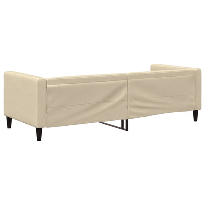 Slaapbank 80x200 cm stof crèmekleurig 80 x 200 cm Crème