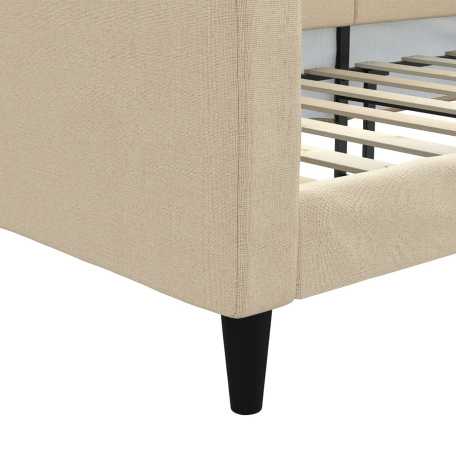 Slaapbank 80x200 cm stof crèmekleurig 80 x 200 cm Crème