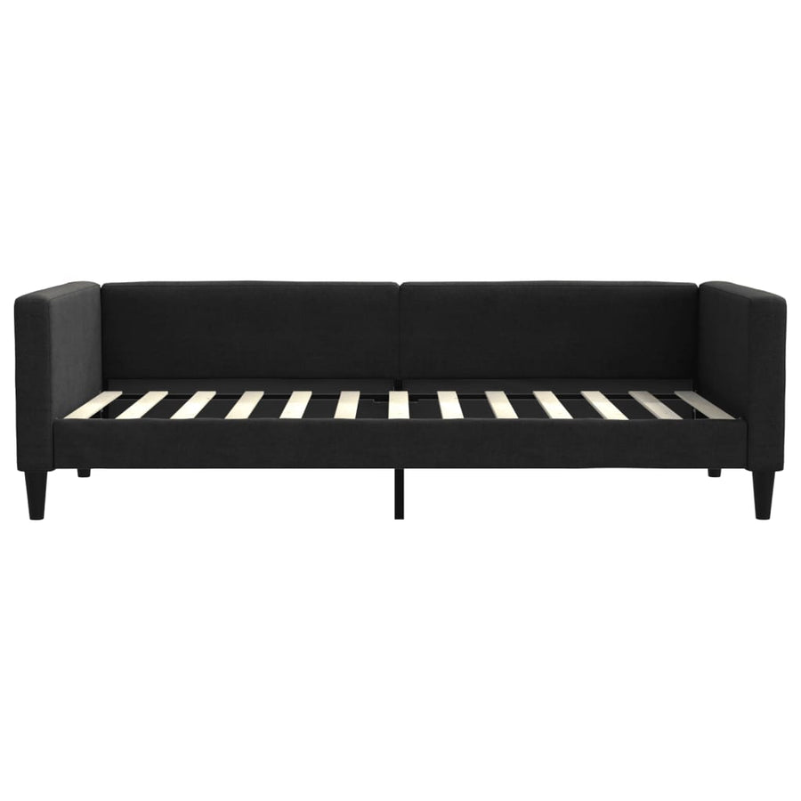 Slaapbank 90x200 cm stof zwart 90 x 200 cm Zwart zonder matras