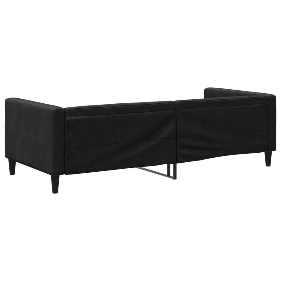 Slaapbank 90x200 cm stof zwart 90 x 200 cm Zwart zonder matras
