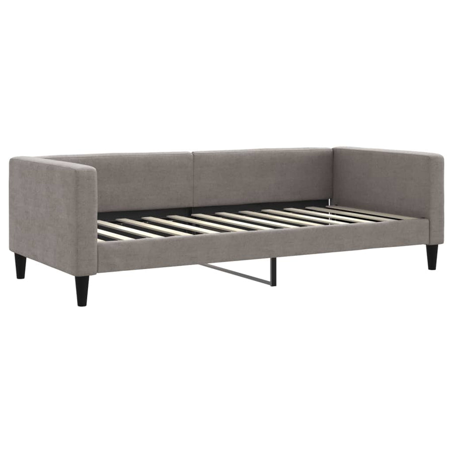Slaapbank 90X200 Cm Stof Taupe Taupe 90 x 200 cm zonder matras