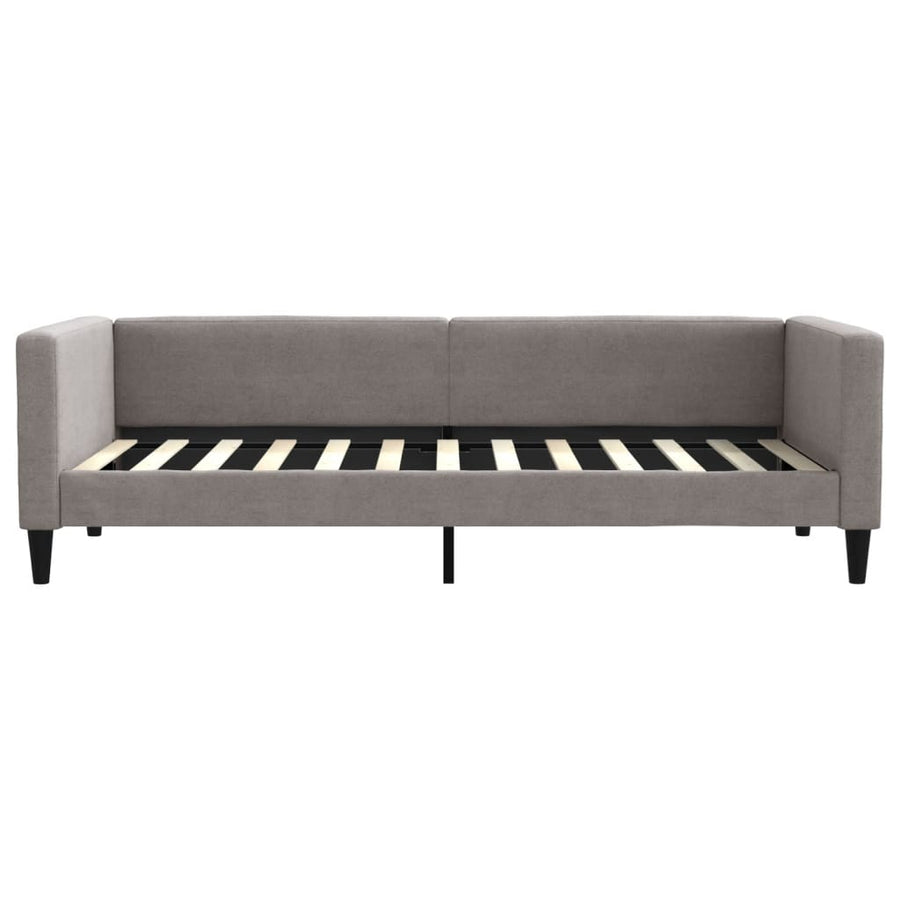 Slaapbank 90X200 Cm Stof Taupe Taupe 90 x 200 cm zonder matras