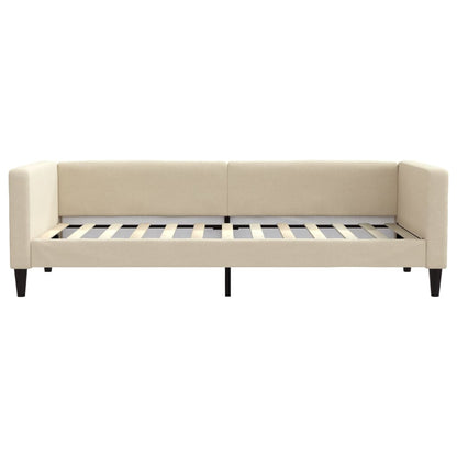 Slaapbank 90x200 cm stof crèmekleurig 90 x 200 cm Crème zonder matras
