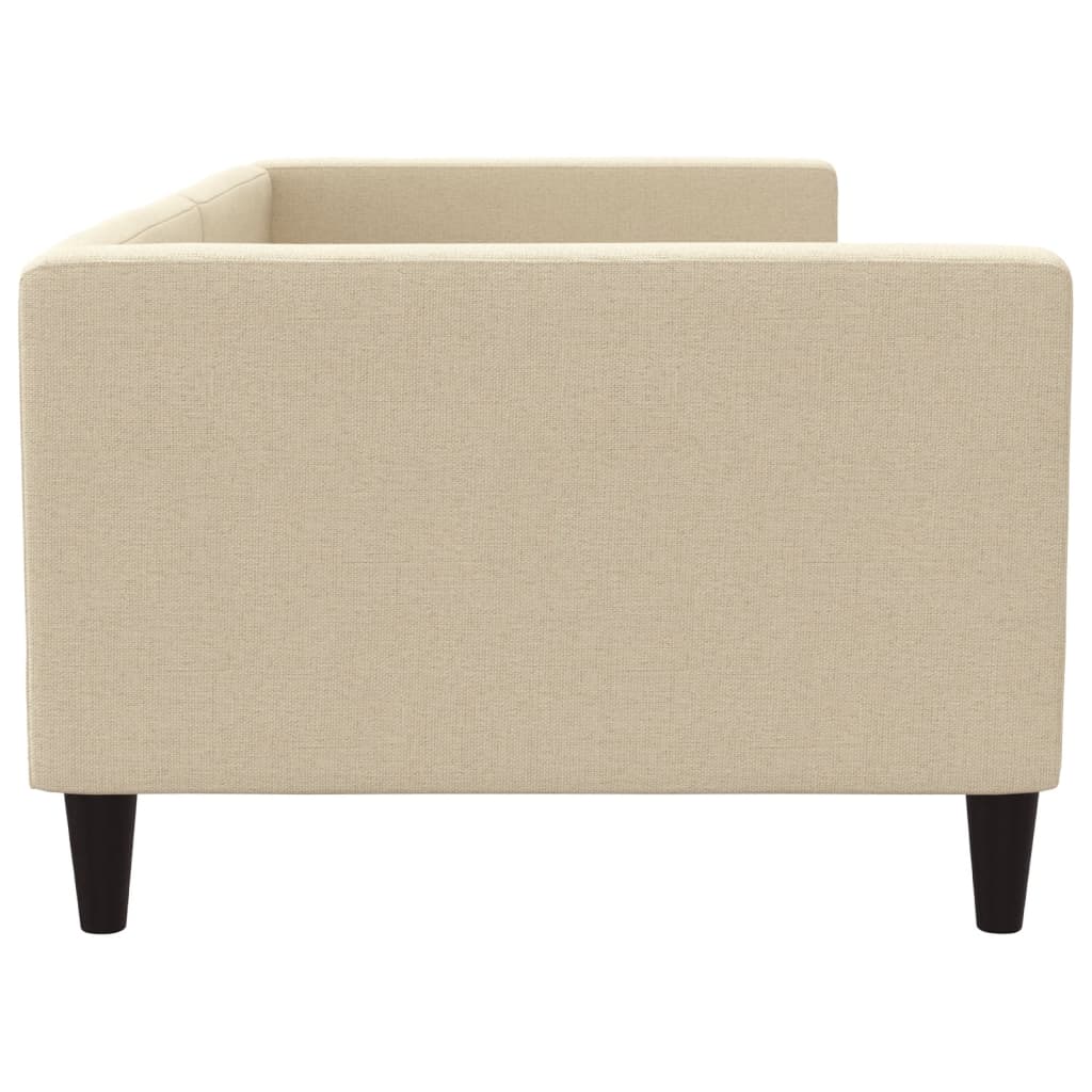 Slaapbank 90x200 cm stof crèmekleurig 90 x 200 cm Crème zonder matras