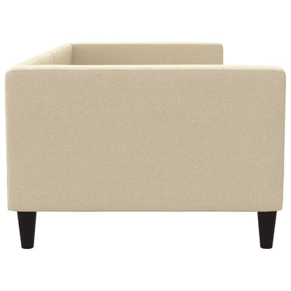 Slaapbank 90x200 cm stof crèmekleurig 90 x 200 cm Crème zonder matras