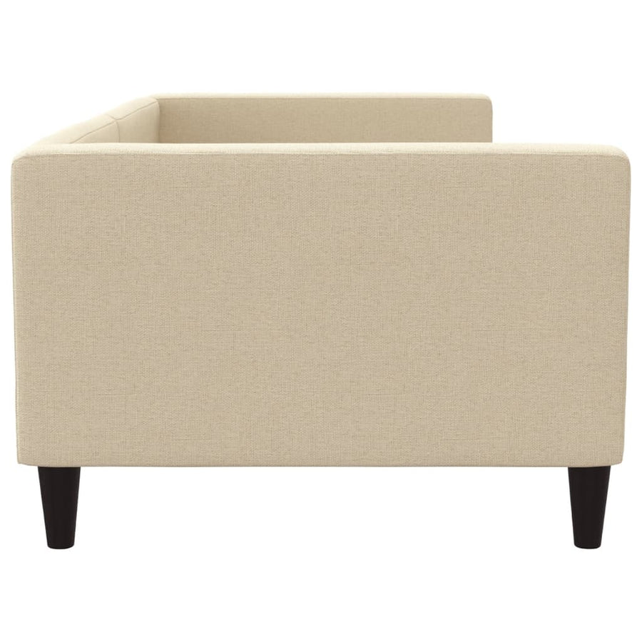 Slaapbank 90x200 cm stof crèmekleurig 90 x 200 cm Crème zonder matras