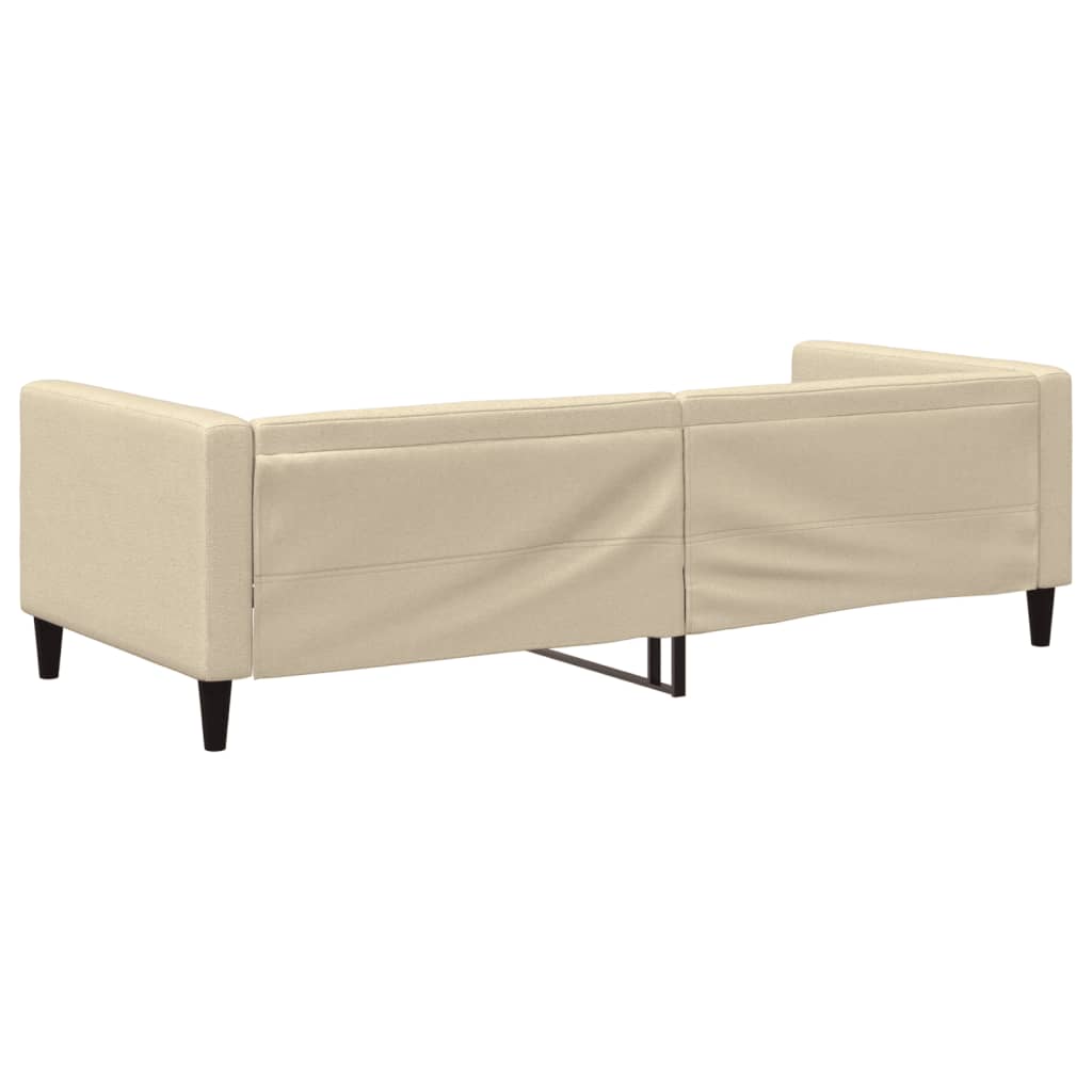 Slaapbank 90x200 cm stof crèmekleurig 90 x 200 cm Crème zonder matras