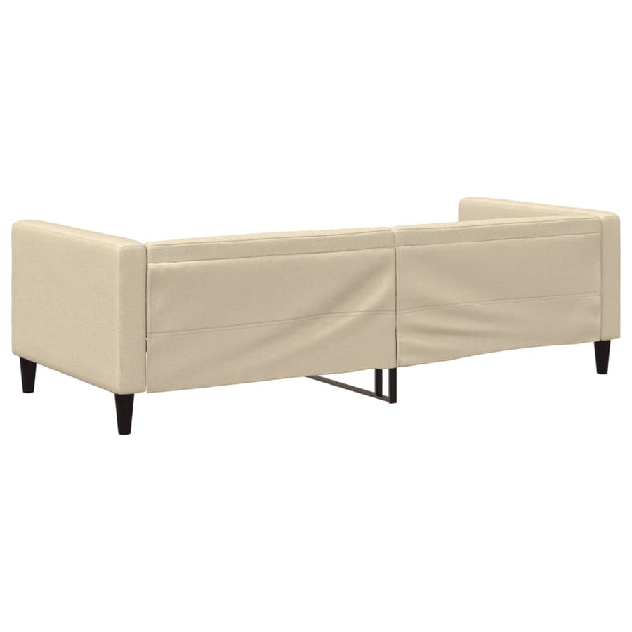 Slaapbank 90x200 cm stof crèmekleurig 90 x 200 cm Crème zonder matras