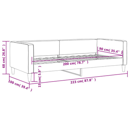 Slaapbank 90x200 cm stof crèmekleurig 90 x 200 cm Crème zonder matras