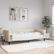 Slaapbank 90x200 cm stof crèmekleurig