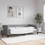 Slaapbank onderschuifbed 100x200 cm lichtgrijs stof