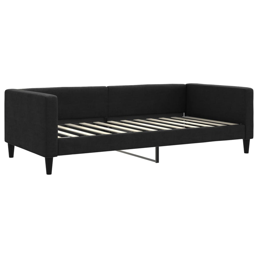 Slaapbank 100x200 cm stof zwart 100 x 200 cm Zwart zonder matras