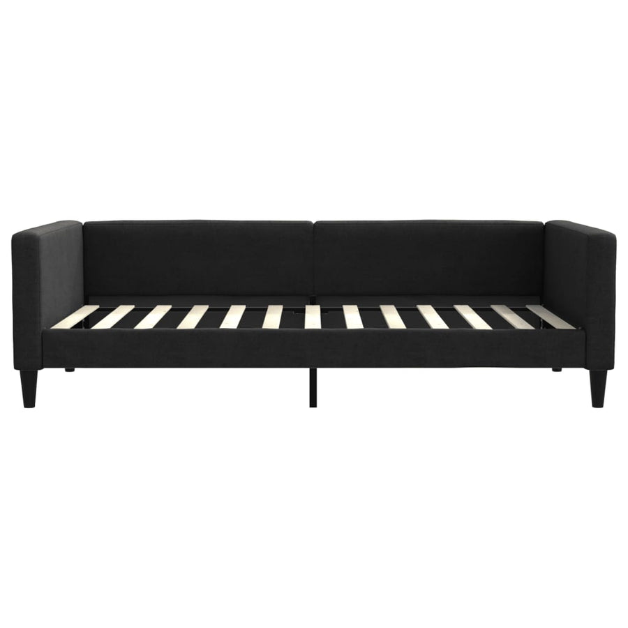 Slaapbank 100x200 cm stof zwart 100 x 200 cm Zwart zonder matras