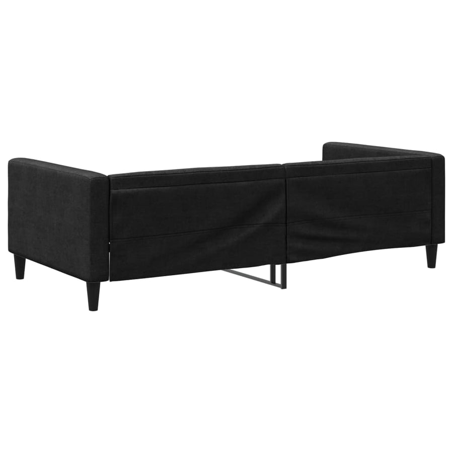 Slaapbank 100x200 cm stof zwart 100 x 200 cm Zwart zonder matras