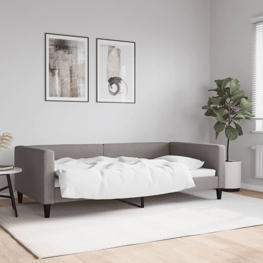 Slaapbank Stof 100 x 200 cm Taupe zonder matras
