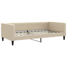 Slaapbank 100x200 cm stof crèmekleurig 100 x 200 cm Crème zonder matras