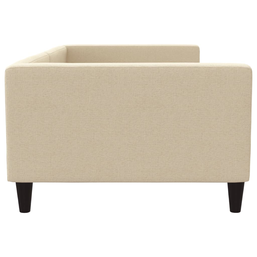 Slaapbank 100x200 cm stof crèmekleurig 100 x 200 cm Crème zonder matras