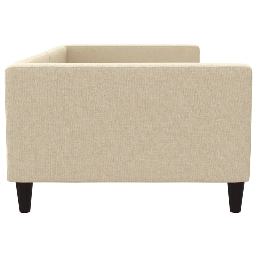 Slaapbank 100x200 cm stof crèmekleurig 100 x 200 cm Crème zonder matras